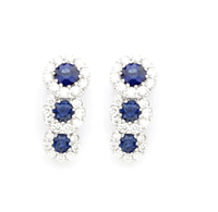 Orecchini Mattia Mazza Donna Diana classic in Oro bianco Zaffiro 0.65 Ct OR DIANA 36 - OR DIANA 36